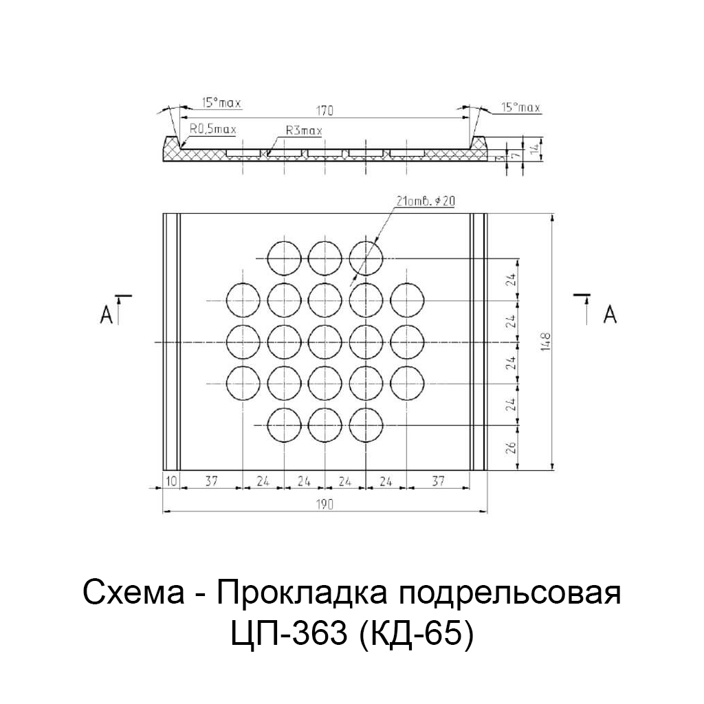 Прокладка подрельсовая ЦП-363 (КД-65)